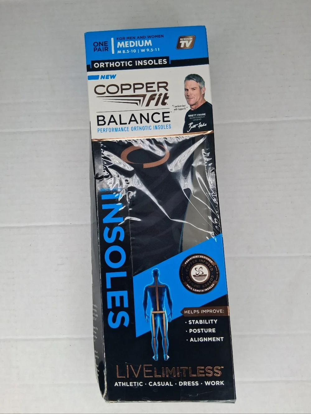 Copper Fit Balance Performance Orthotic Insoles Medium (M 8.5 - 10, W 9.5 - 11) - Picture 1 of 6